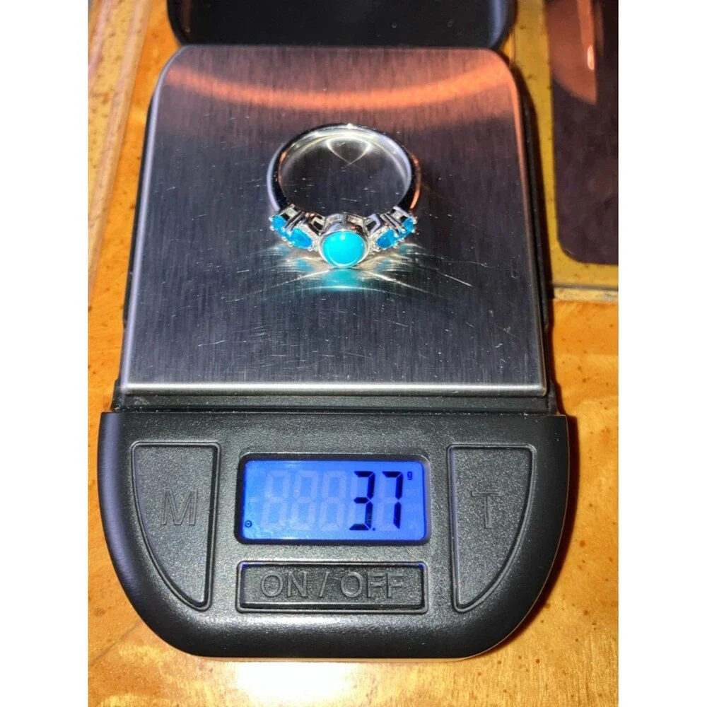 Sleeping Beauty Turquoise Blue Apatite Sterling Silver Ring Size 10